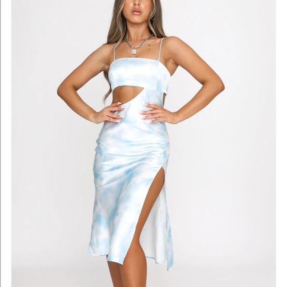 White Fox Boutique | Dresses | White Fox Take A Moment Midi Dress Blue Tie  Dye | Poshmark